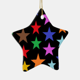 Personligt stjärnformat julkeramiskt ornament