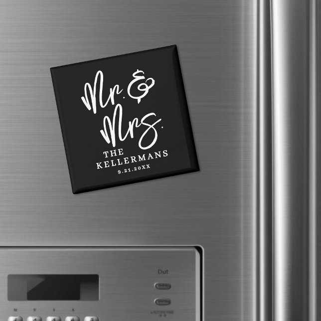 Personligt svart bröllopsfavorit magnet (Personalized Black Wedding Favor Magnet )
