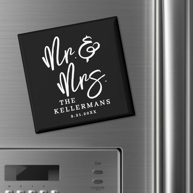 Personligt svart bröllopsfavorit magnet (Personalized Black Wedding Favor Magnet )