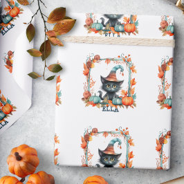Personligt svart katt Halloween presentinslagning Presentpapper