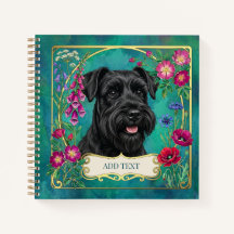 Personligt svart Schnauzer-anteckningsblock