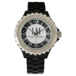 Personligt svart & vitt band armbandsur