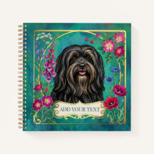 Personligt svartbrun Lhasa Apso Fyrkantigt Anteckn