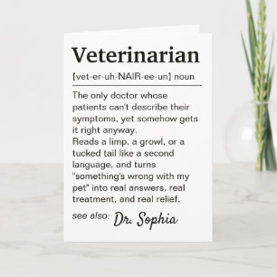 Personligt tack till veterinär kort