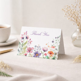 Personligt tack Vildblommor Cottagecore Anteckningskort