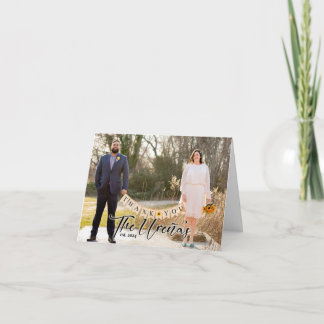 Personligt tackkort för bröllopsfoto inbjudan