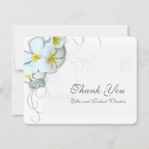 Personligt tackkort med Plumeria Flourish Tack Kort