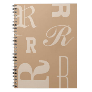 Personligt Tan-monogram, typografi Initialer, Anteckningsbok