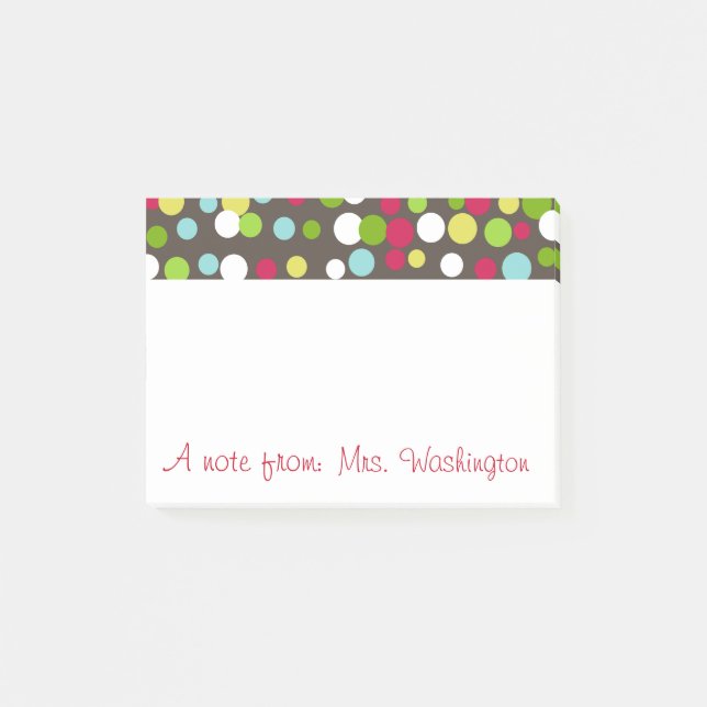 Personligt Teachers Dots Post It Notes-gåva Post-it Block (Framsida)