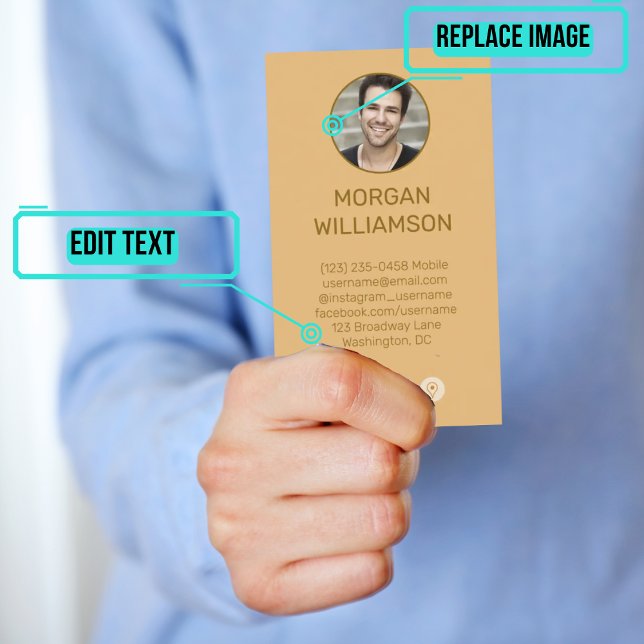 Personligt Telefonkort för Par Visitkort (This design has photos of each partner on opposite sides of the card. )