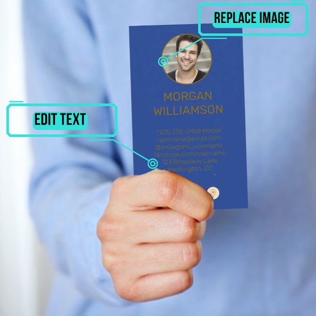 Personligt Telefonkort för Par Visitkort (This design has photos of each partner on opposite sides of the card. )