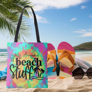 Personligt tie dye strandprylar tygkasse