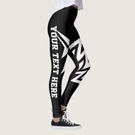 Personligt Tribal Star-design i svart och vitt Leggings