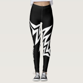 Personligt Tribal Star-design i svart och vitt Leggings