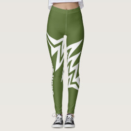 Personligt Tribal Star Design Olivgrön Leggings