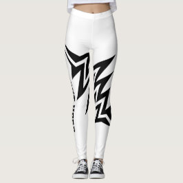 Personligt Tribal Star-design Vitt och Svart Leggings
