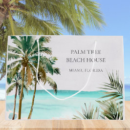 Personligt tropiskt palmer blad Blå strand