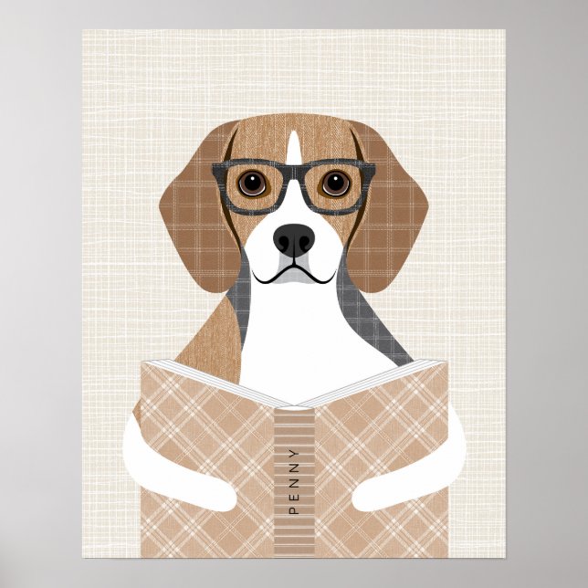 Personligt tryck med Beagle-hund (Framsidan)