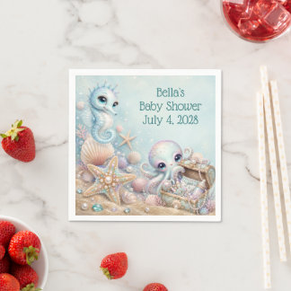Personligt Under havet Baby Shower-papper Pappersservett