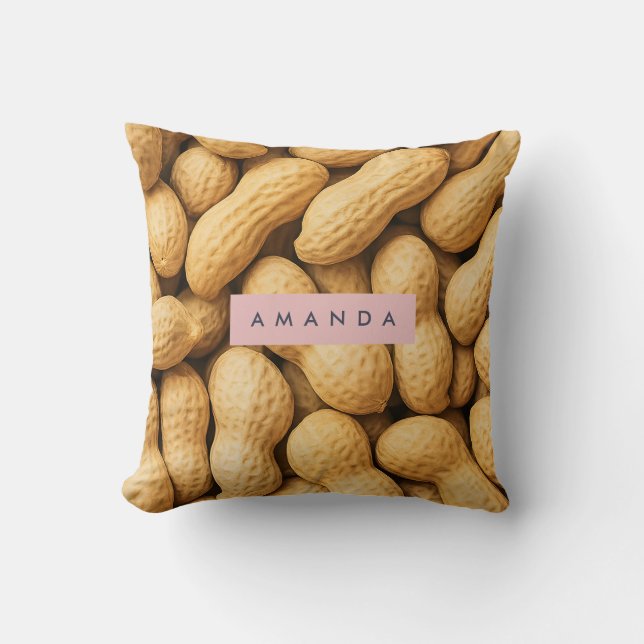 Personligt utformat rustikt peanut-snack kudde (Framsida)