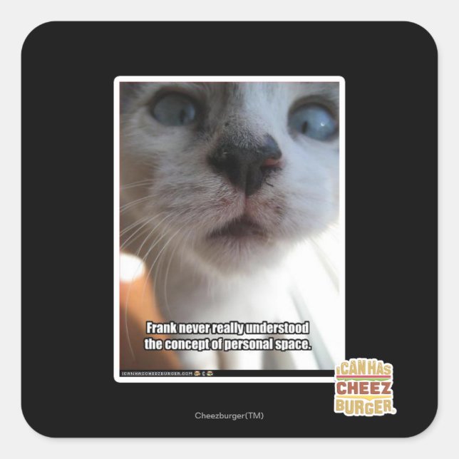 Personligt utrymme fyrkantigt klistermärke (Framsida)