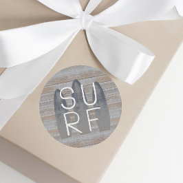 Personligt Väderbitet Stranddrivit Surfbräda Runt Klistermärke