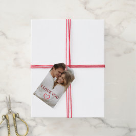 Personligt valentinpresentkort med foto presentetikett