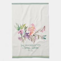 Personligt vårblommigt akvarellbotaniskt tema