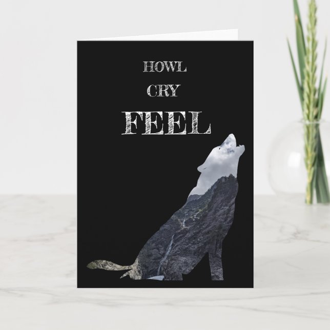 Personligt, Varg Howling-kort Tack Kort (Framsida)