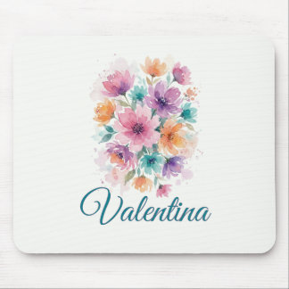 Personligt vattenfärg blommigt namn musmattor