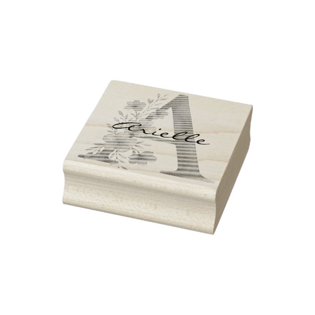 Personligt vattenfärg blomstermotiv bokstav A mono Stämpel (Stämpel)