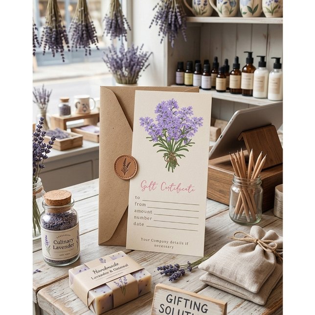 Personligt vattenfärg-lavendelpresentkort (Skapare uppladdad)