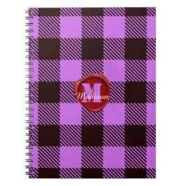 Personligt vaxsigill Monogramnamn Orchid Tartan Anteckningsbok