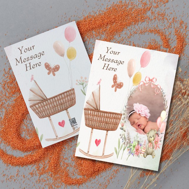 Personligt Vi Bekantar Vår Nya Bebis Annonsering  Julkort (Skapare uppladdad)