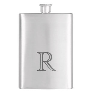 Personligt vigselft gift till best man med initial fickplunta