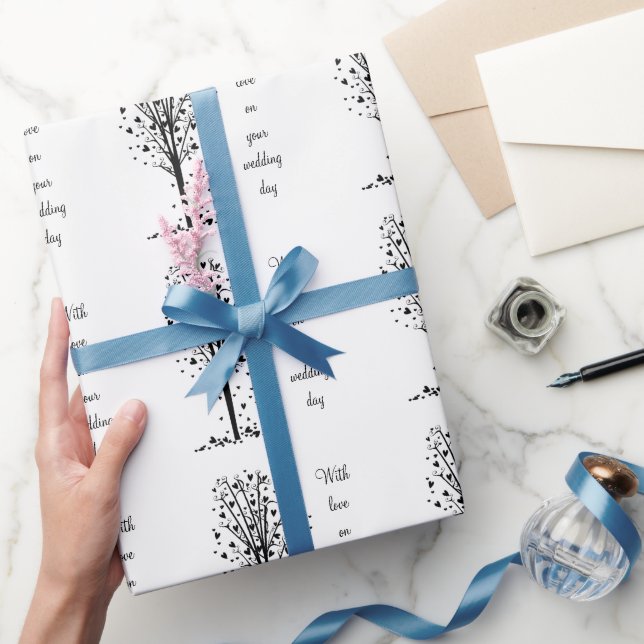 Personligt vigselträd i hjärta presentpapper (Gåvor)
