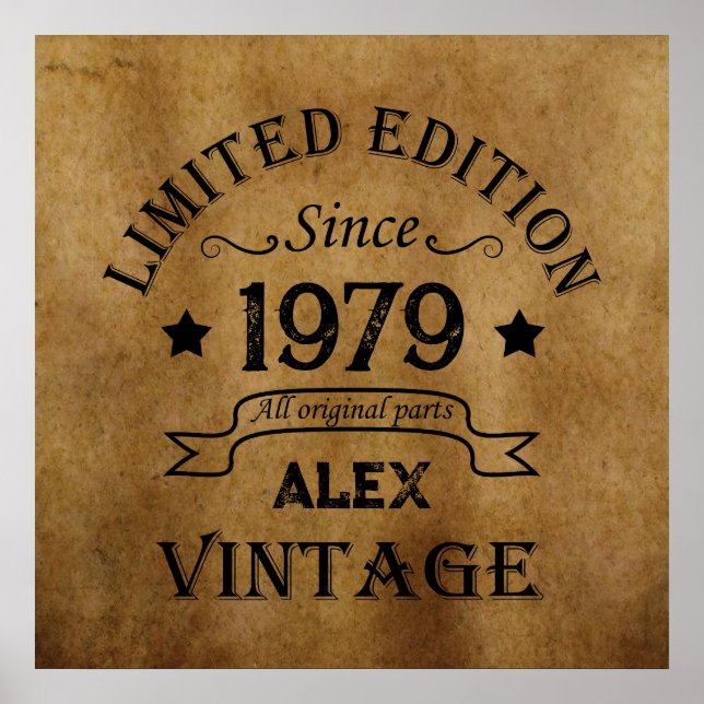 Personligt vintage 45-årspresent poster (Framsidan)