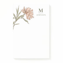 Personligt vintage blomster- botaniskt monogram