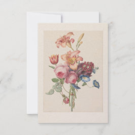 Personligt vintage blomsterkonstbukett  tack kort