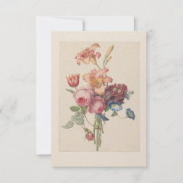 Personligt vintage blomsterkonstbukett tack kort