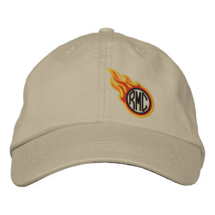 Personligtävla flammar kulmonogramen broderad keps