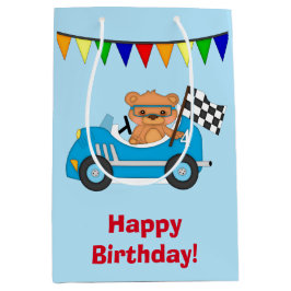 Personligtävlingbil och björn