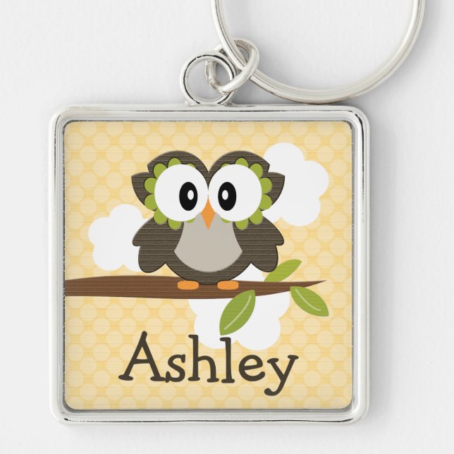 PersonligugglaKeychain nyckelring (Framsidan)