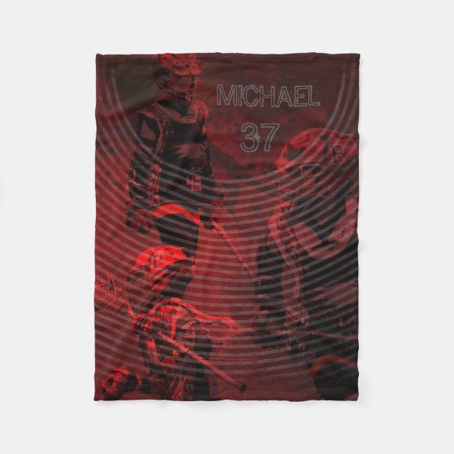 Personligullfilt för Lacrossespelare Fleecefilt (Framsidan)