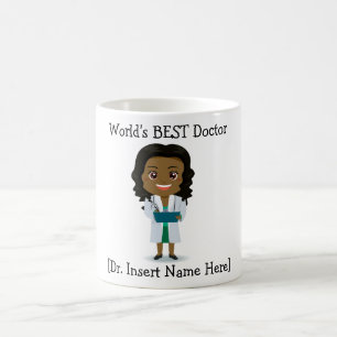 Personligvärlds BÄST doktor, svart kvinnligt Kaffemugg