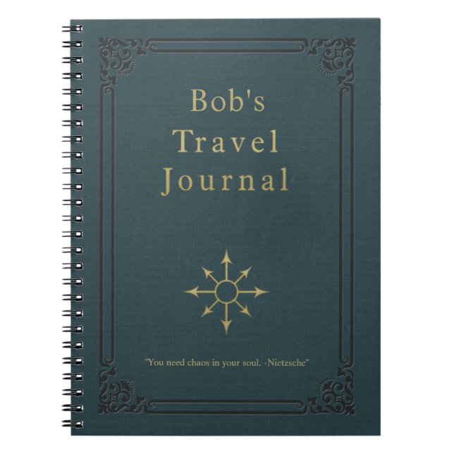 Personligvintage resorjournal anteckningsbok (Framsidan)