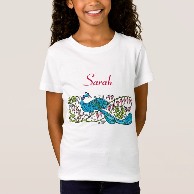 Personligvintagepåfågel Tee Shirt (Framsida)