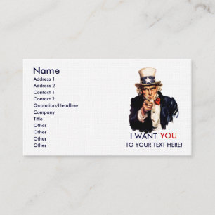 Personligvisitkortar för Uncle Sam Visitkort