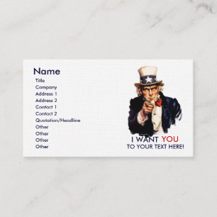 Personligvisitkortar för Uncle Sam Visitkort
