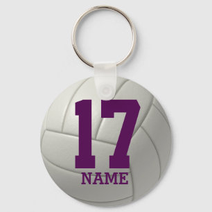 Personligvolleyboll (lilanamn & numrerar), nyckelring